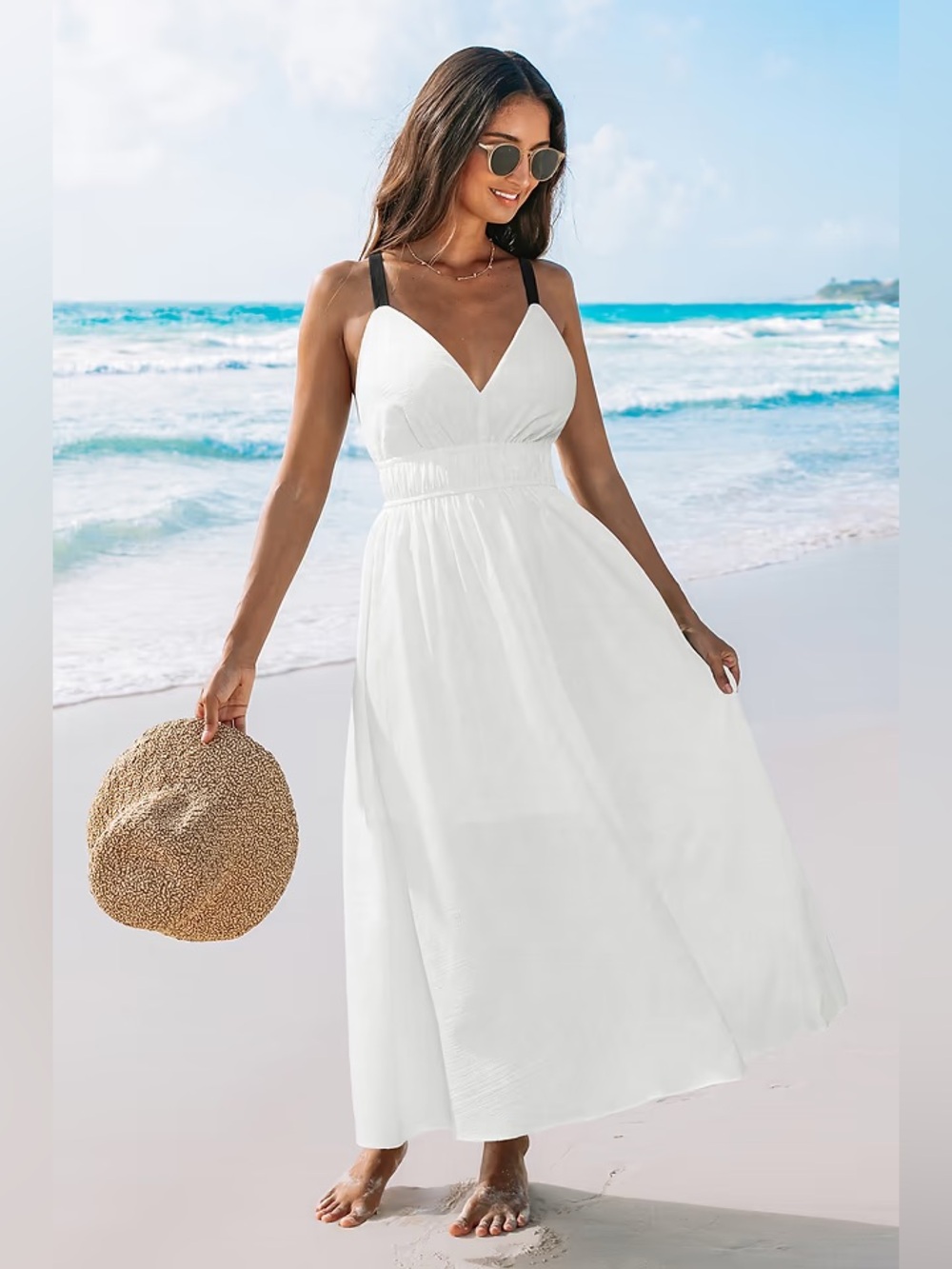 White maxi dress